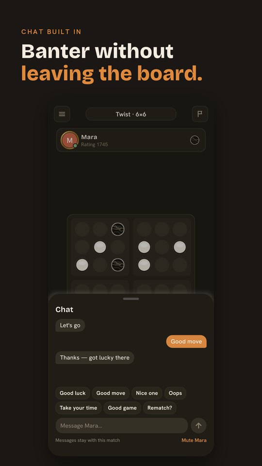 In-match chat with one-tap phrases